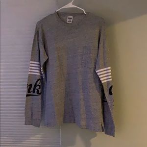 Long sleeve gray pink shirt